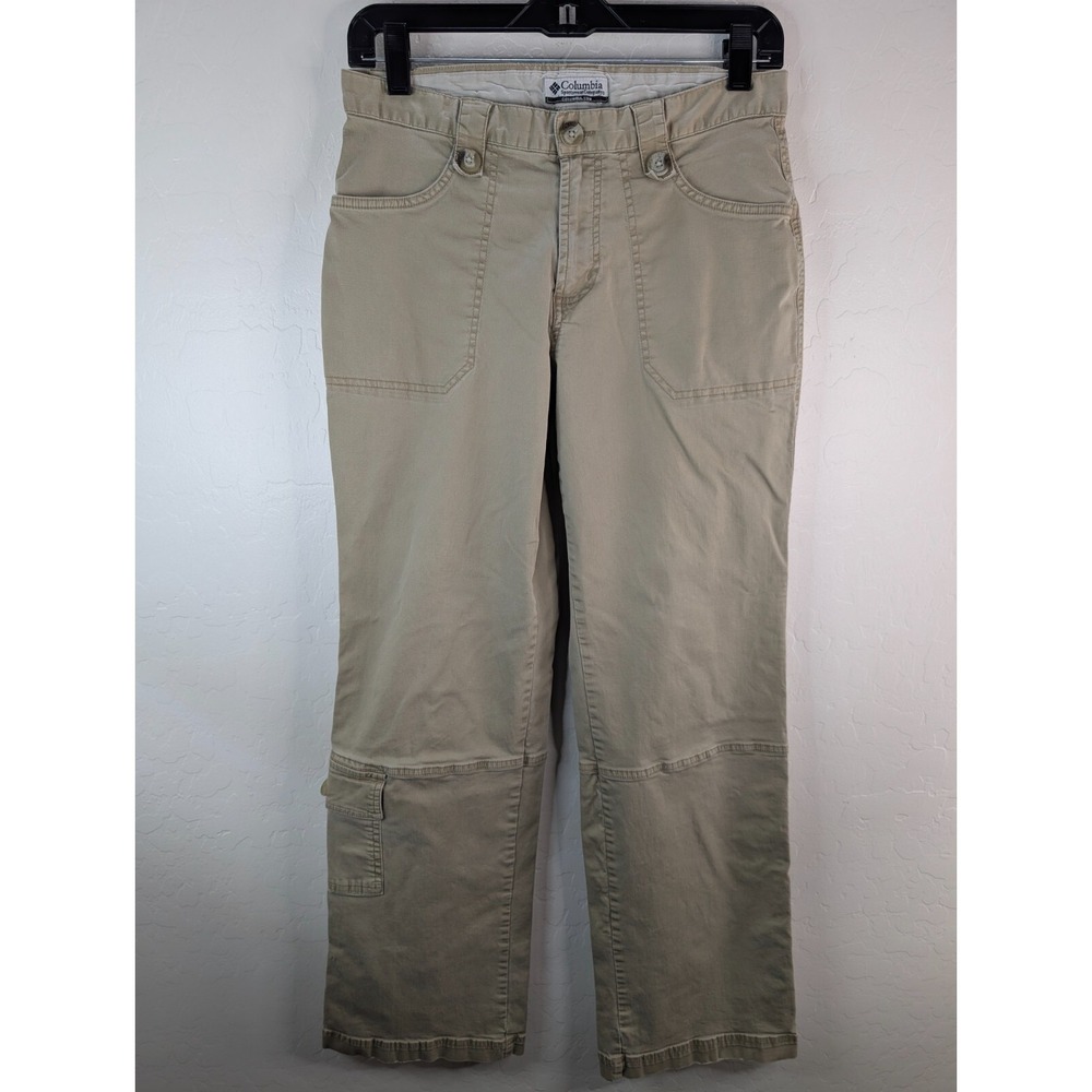 Columbia Khaki Chino Women's Pants‎ 8 Brown Straight Flat Front Solid Casual